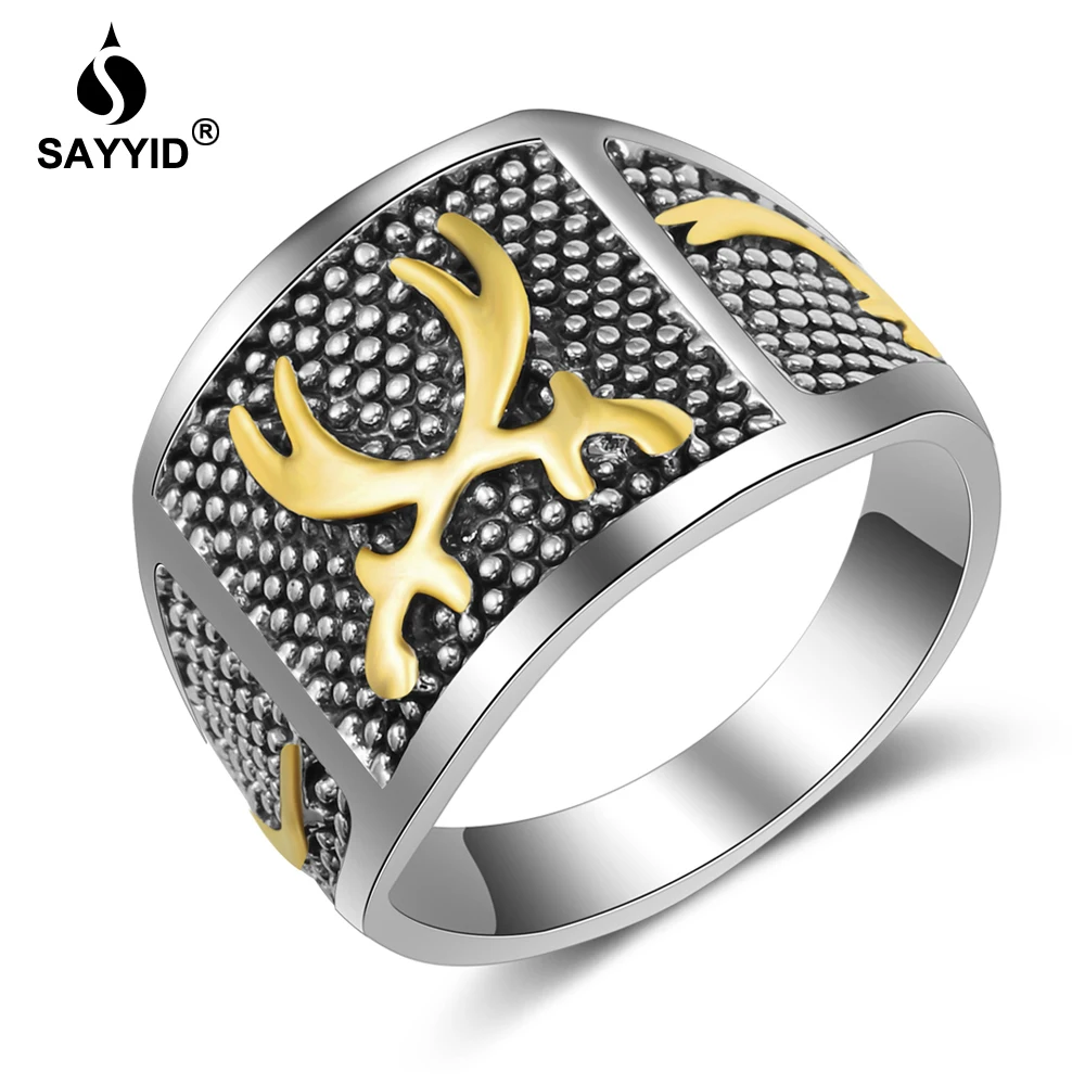 

SAYYID New Design Statement Jewelry Arab Muslim Islamic Knife Ring for Men's Fashion Retro Ancient Silver Ring