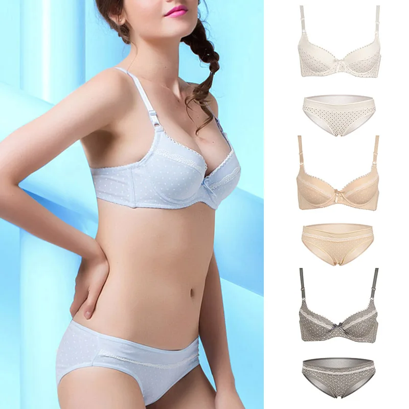 High Quality Teenage Girls Underwear Bra Set Small Girls Training Bra Star Pattern Comfy Lace Brassiere
