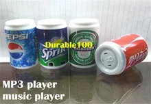 Cans Style Audio Mini MP3 Player plastic mp3 Retractable Cans speaker support Micro SD TF Card