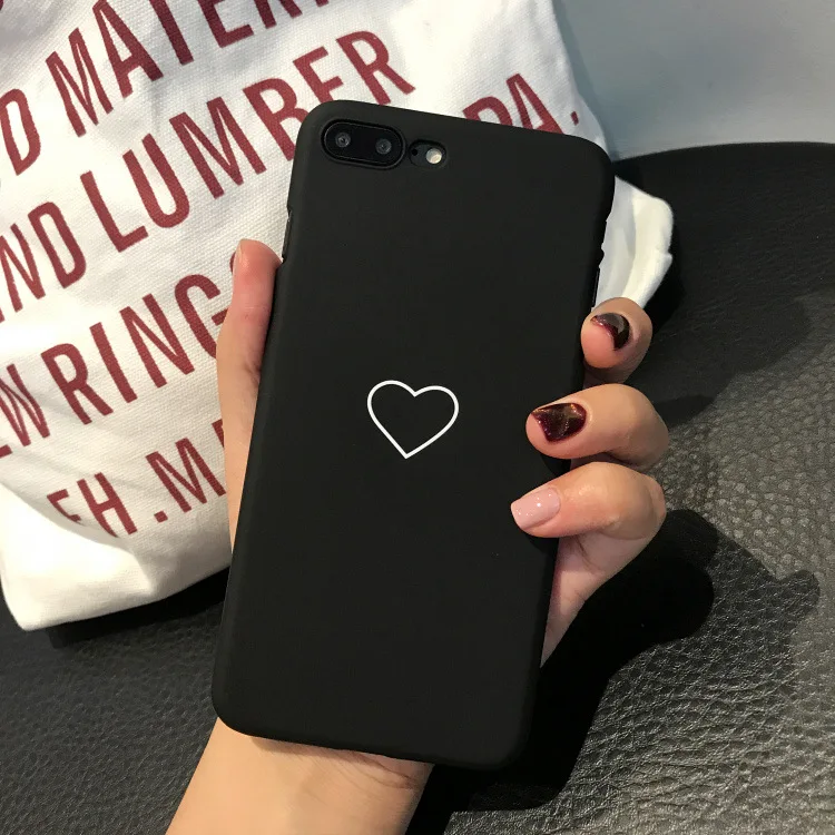 Для iphone 5 5s se чехол для 6 7 Чехол Fundas 6s XS Max XR X 8 Plus твердый сердечко любовь черный