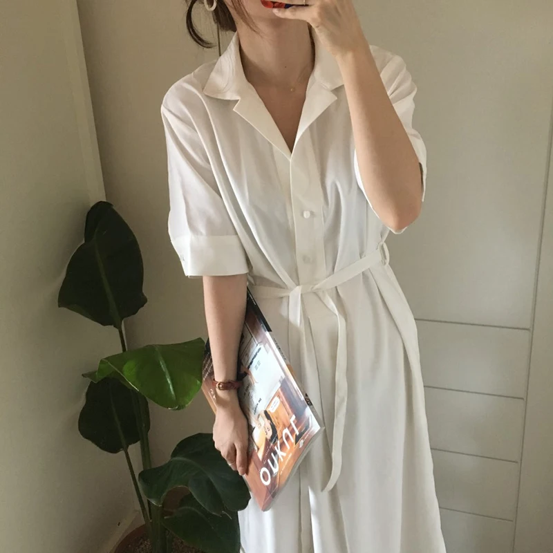 

Women Summer Breasted Bandage Long Shirt Dress Female Bodycon Brief Vestidos Plus Size Robe Longue Femme Dresses