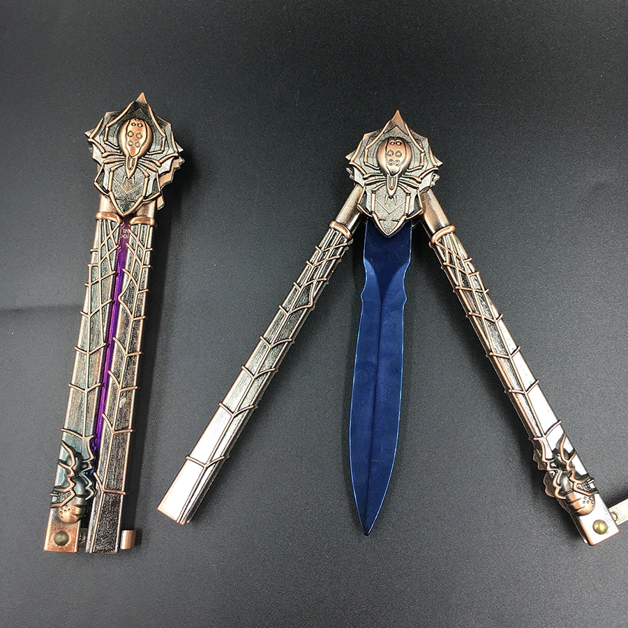 Practice knife butterfly in knife training knife blade Karambit folding Knife gift trainer stainless steel + wooden gift box
