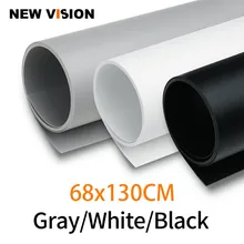 Черный белый серый 68 см* 130 см 27*51 дюймов бесшовный водонепроницаемый задний фон из ПВХ фоновая бумага для фото видео фотостудии