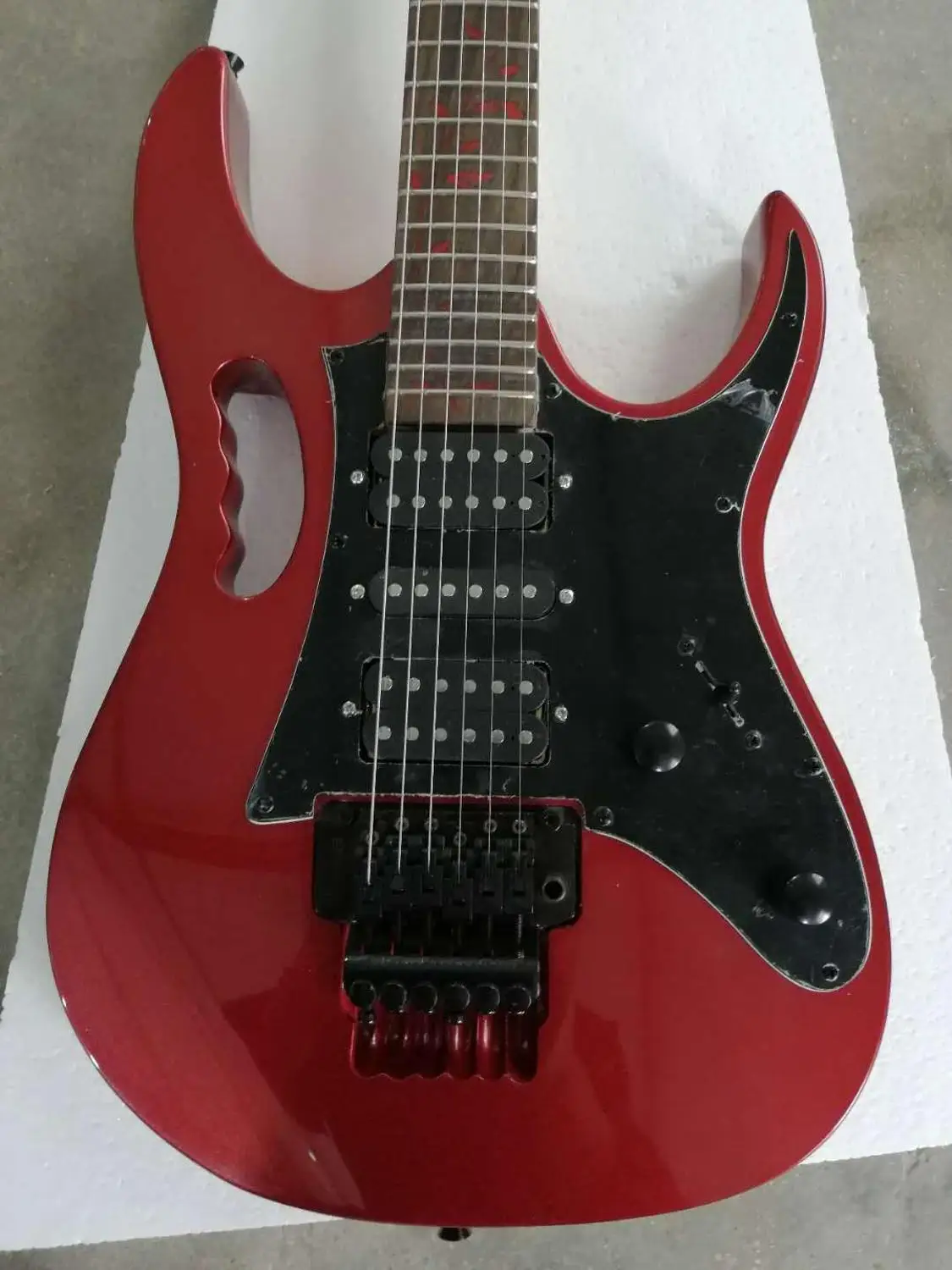 

ustom JEM Red Guitar Monkey grip Lion's Claw tremolo cavity Tree of Life inlay,customized!IB-7
