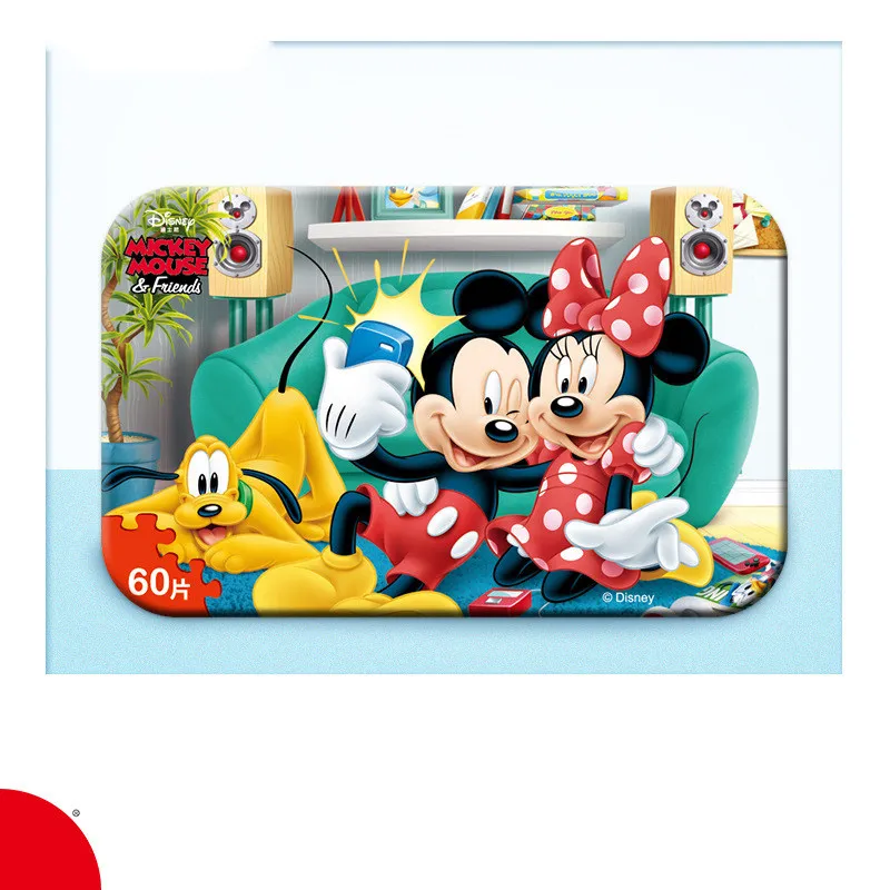 Disney Iron Box Puzzle Wooden Toys Early Learning 60 Pieces Mickey Ice Snow Princess Sophia Racing Puzzle - Цвет: 20