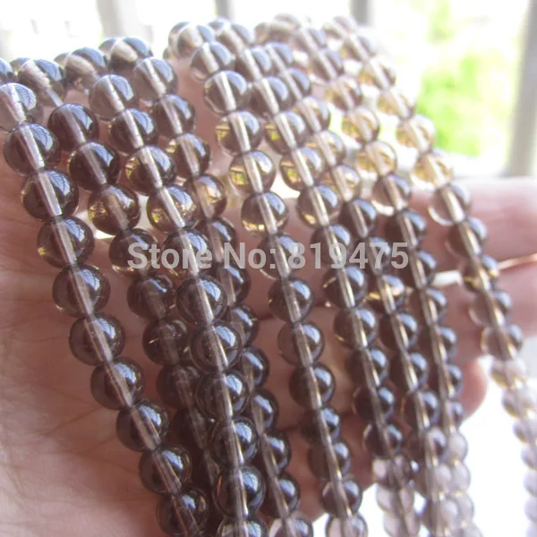 6 8 10mm Glass Beads Round Clear Light Brown color for jewelry making