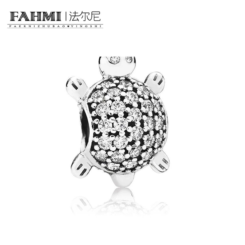 

FAHMI 100% 925 Sterling Silver 1:1 Authentic 791538CZ Turtle silver charm with cubic zirconia Bracelet Original Women Jewelry