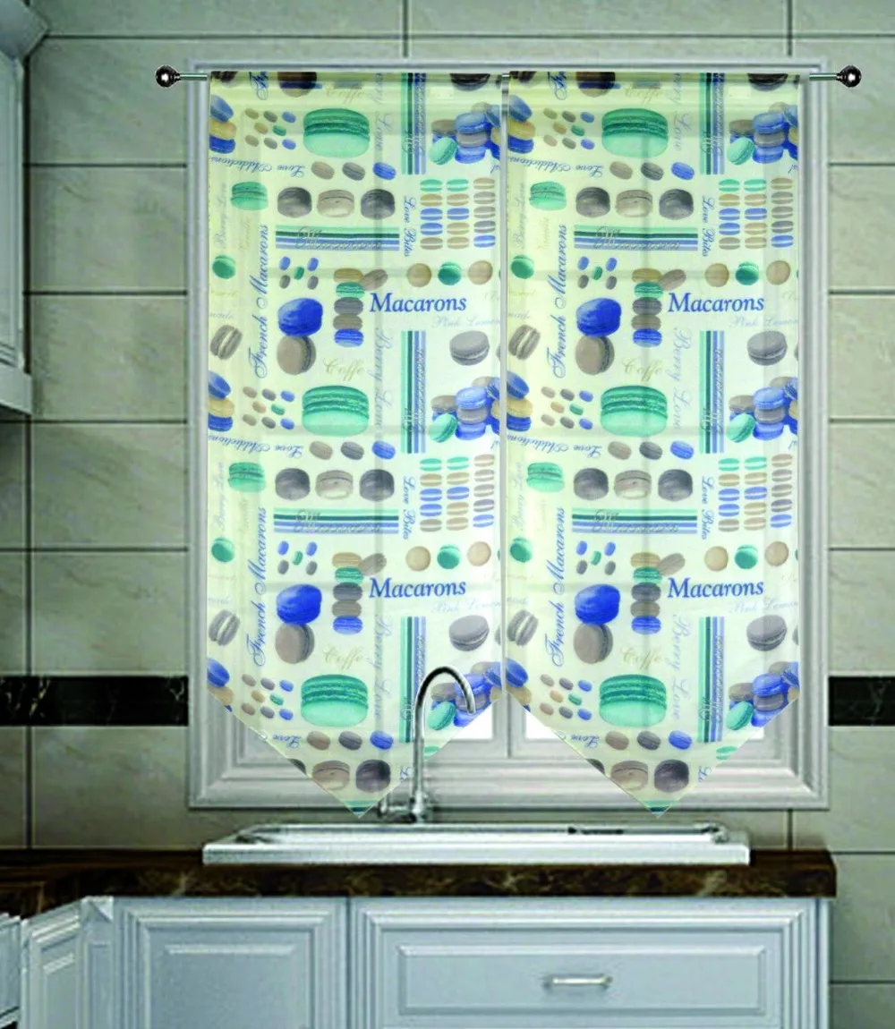 

PAIR VOILE KITCHEN CURTAIN FREE SHIPPING