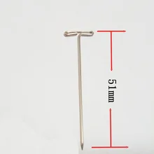 50 шт. T-PINS(мм 51 мм) для парик на пены головы Стиль T булавки иглы бразильский индийский манекен Тип Вышивание волос салон