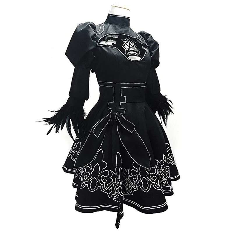 

AAVG Hot game Nier: Automata women's YoRHa No.2 Type B Cosplay Costume Gothic Dress(Dress+Hairpin+Socks+Gloves+Eye patch)