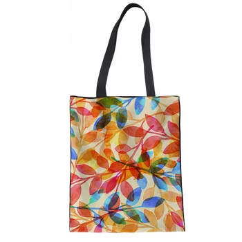 

Women Handbags Casual Shoulder Bag Leaves Prints Ladies Hand Bags Teenager Girls Portable Shopping Bag Beach Bag Tote New