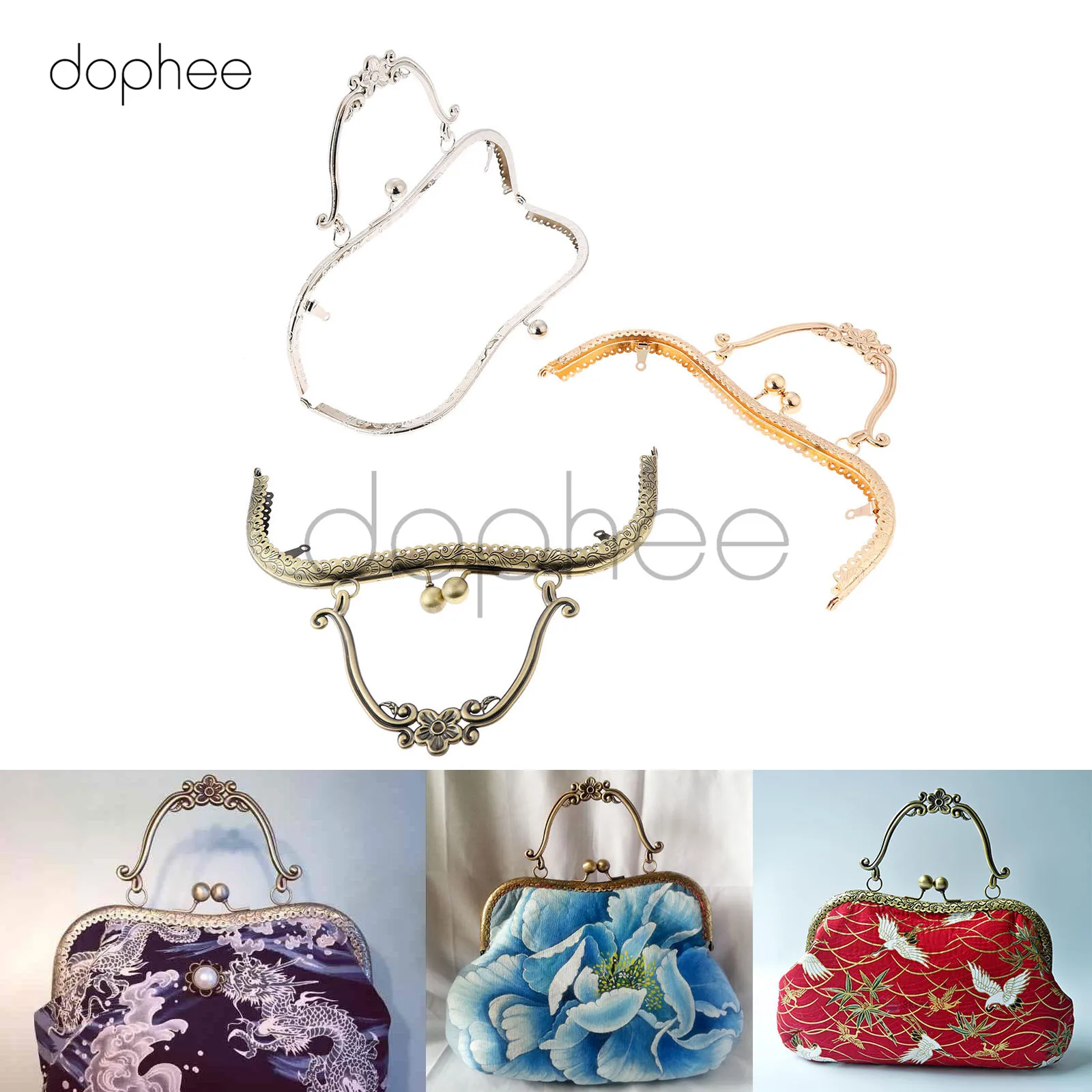 Dophee 1 шт. 20 5 см М винтажная металлическая рамка для кошелька поцелуй застежка