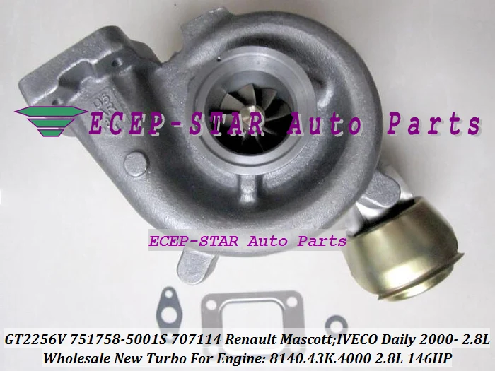 GT2256V 751758-5001S 751758-0001 707114-0001 500379251 Turbo For Renault Mascott Iveco Daily 2000- 8140.43K.4000 2.8L 146HP Turbocharger 