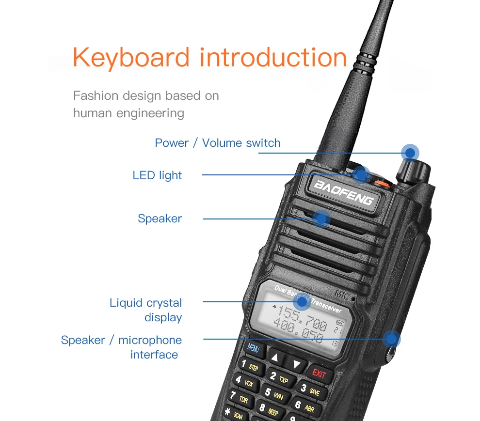 BaoFeng UV-9R plus водонепроницаемый walkie talkie 10 Вт радиоприемопередатчик большой дальности CB ham радиостанции Hf трансивер