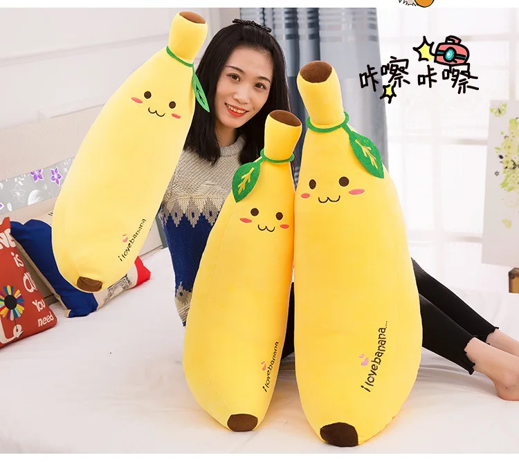 Cartoon Banana Plush Toy Soft Cushion Kids Fruit Toys 35cm/50cm