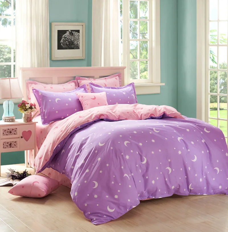 Moon And Stars Design Home Textile 3 4pcs Bedding Sets Bed Line