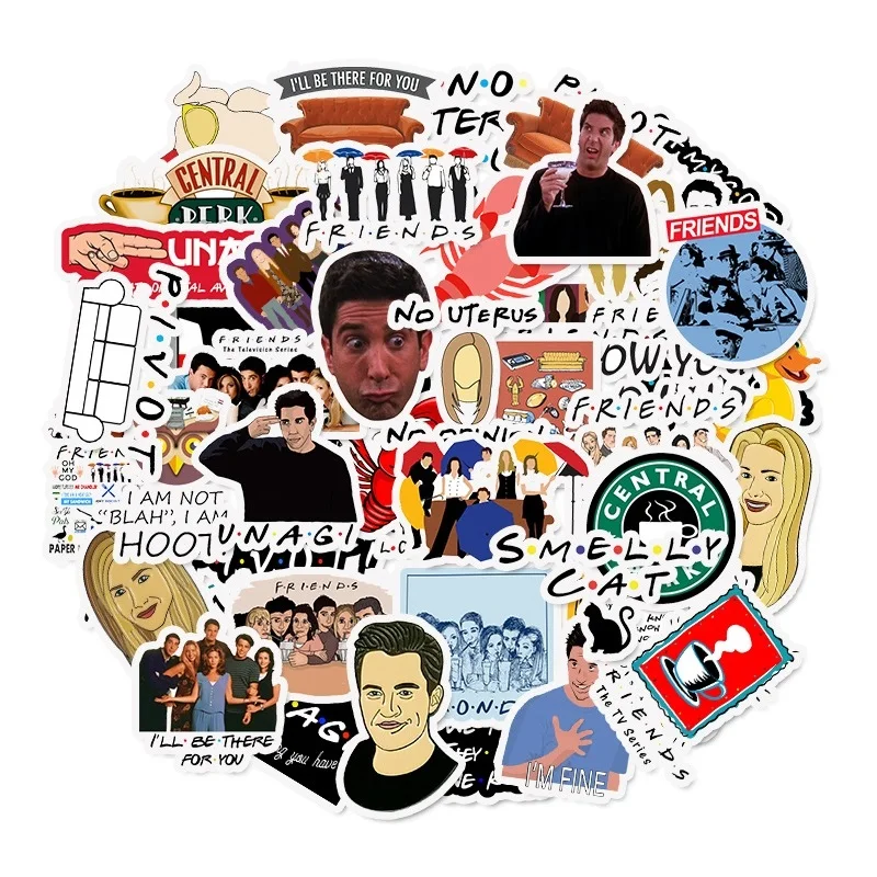 

50pcs Friends tv show letter anime vintage paster gift toy Fans cosplay funny decal scrapbooking diy stickers laptop waterproof