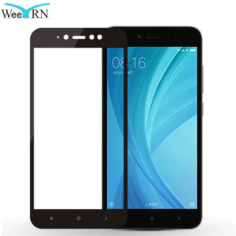 

WeeYRN Full Cover Glass For Xiaomi Xiomi Redmi Note 5A Pro Prime Tempered Glass Screen Protector For Xiaomi Redmi Note 5A Note5A