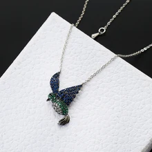 Милое колье «Колибри», роскошное кубическое циркониевое проложенное регулируемое ожерелье для женщин, подарки для девушки, ювелирные изделия XIUMEIYIZU, дизайн