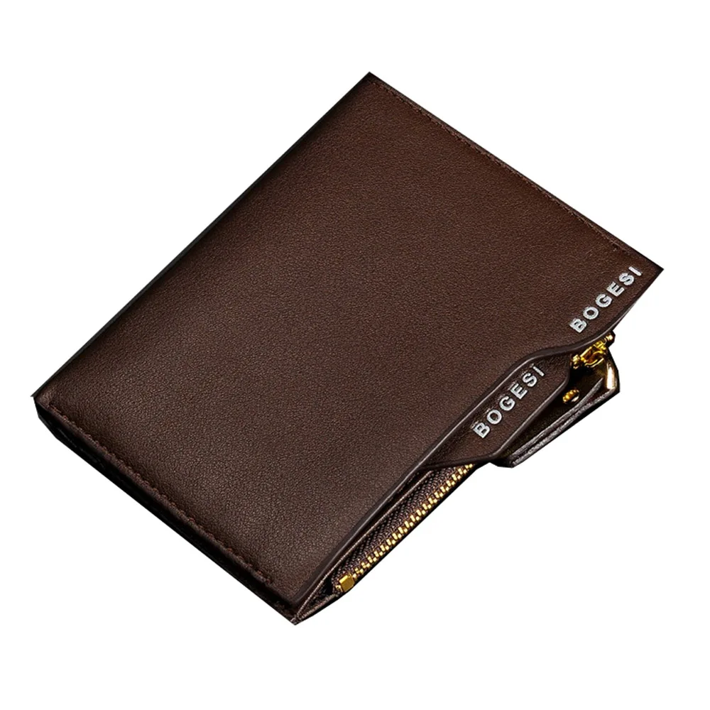 

KUDIAN BEAR Small Men Wallet PU Leather Male Money Purses With Zipper Pocket Men Card Holder Short Wallet carteira --BID054 PM49