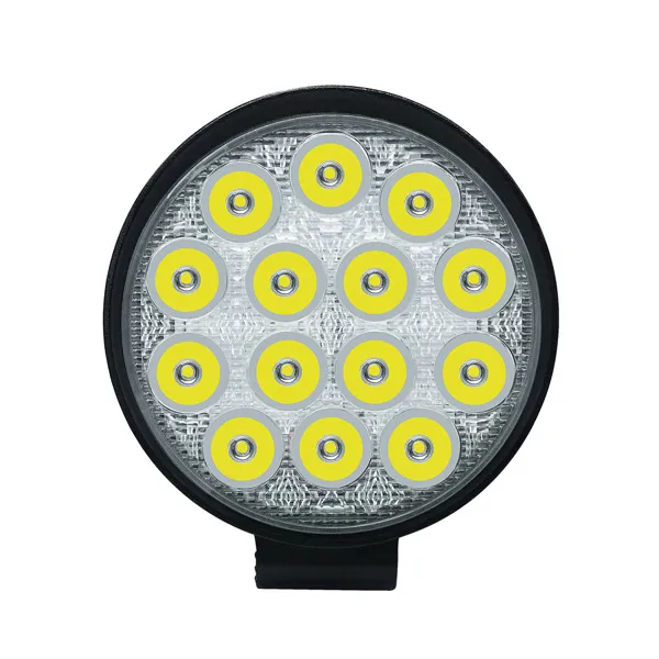 Свет работы 27 W 42 W Фарос 4x4 аксессуары Offroad светодиодный свет бар 12 V Worklight Off Road Барра светодиодный светильник для УАЗ JeeP - Цвет: 42WRound