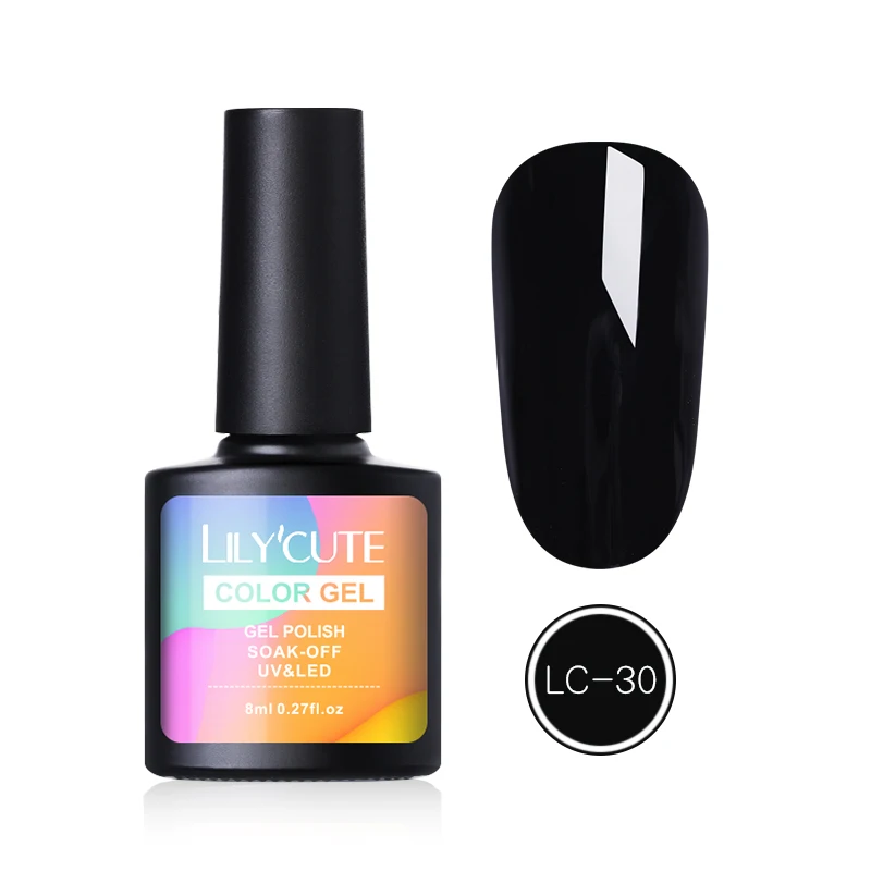 Black Base LILYCUTE эффект хамелеона верхнее покрытие УФ-Гель-лак Жемчужный Блеск Стойкий Гель-лак для ногтей черная основа необходимый Маникюр 8 мл - Цвет: Black Base