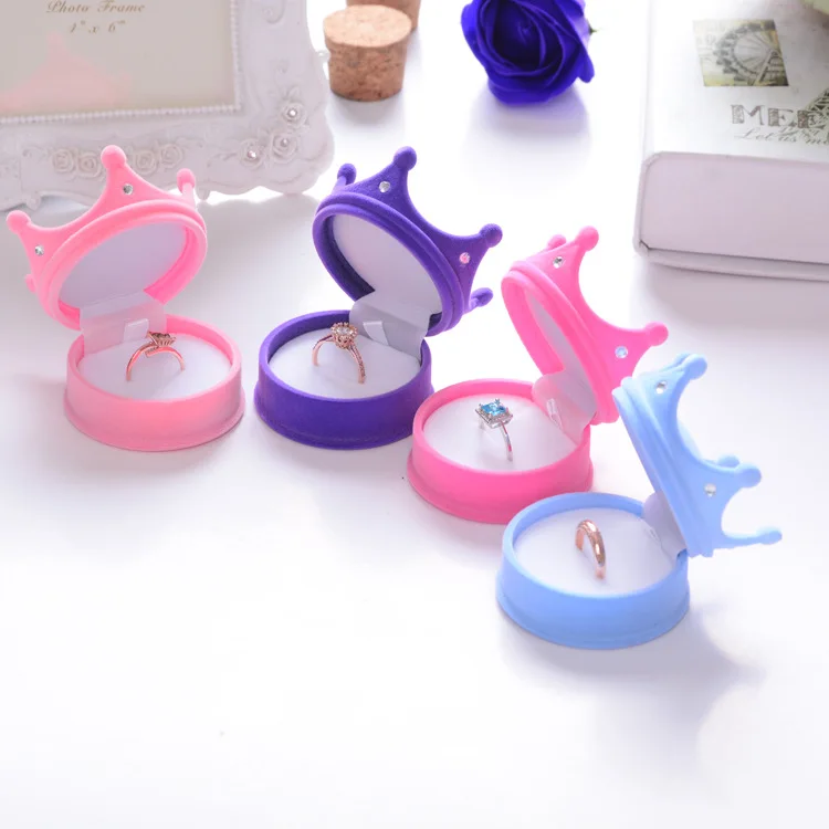 100 шт./партия, ожерелье в форме короны, коробка для ювелирного кулона, креативная пара, кольцо, коробка, ювелирные изделия, рождественский подарок 6.5x6.5x4.7cm2.6x2.6x1.86"