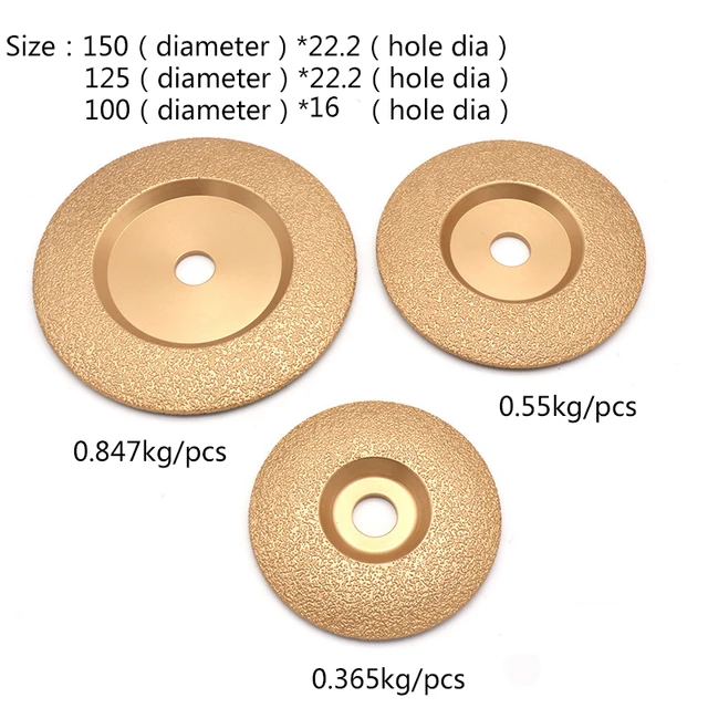 1 pièces 100/125/150/180mm meule diamantée brasée grain 35 46 disque de  meulage de brasage pour outil de meuleuse en acier de verre en céramique -  AliExpress