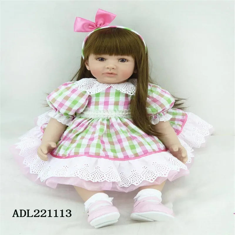 22 inch 55 cm reborn Silicone dolls lifelike doll reborn babies toys Cute doll dress