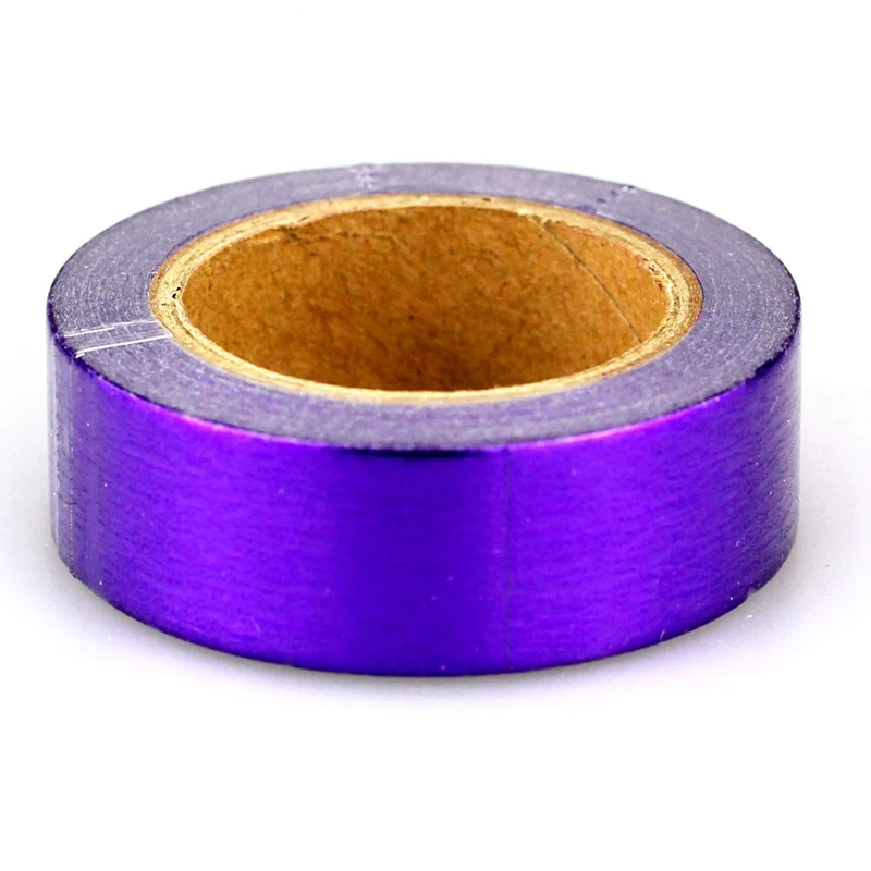 Золотая фольга васи лента японская бумага 1,5*10 метров Kawaii инструменты для скрапбукинга смешанные твердые цвета маскирующая лента клейкая декоративная лента - Цвет: dark purple foil