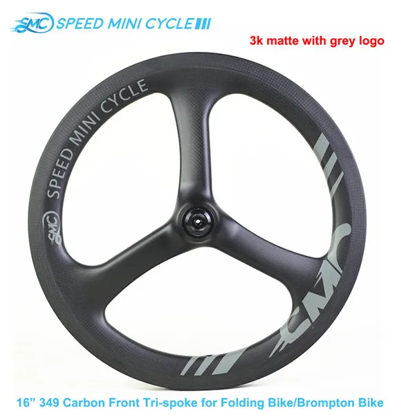 Углеродные колеса Brompton 74 мм 3 Спицы велосипед керамический 3sixty Hubsmith концентратор 1" 1 3/8" 349 Электрический SMC скорость мини цикл - Цвет: 3k-grey-standard