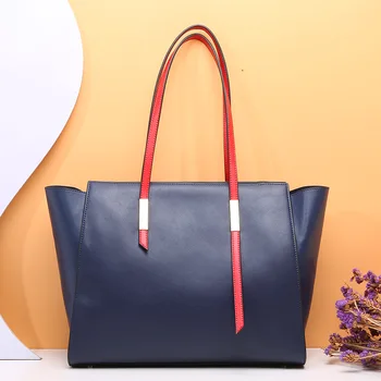 

New fashion handbags large capacity genuine leather shoulder tote bags simple handbag ladies bag