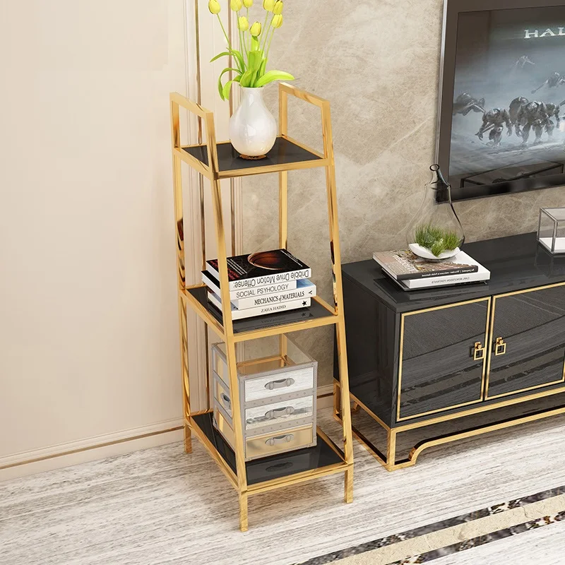 

120cm High 3'11"High 3-Tier Shelf Storage / Gilded Metal Racks