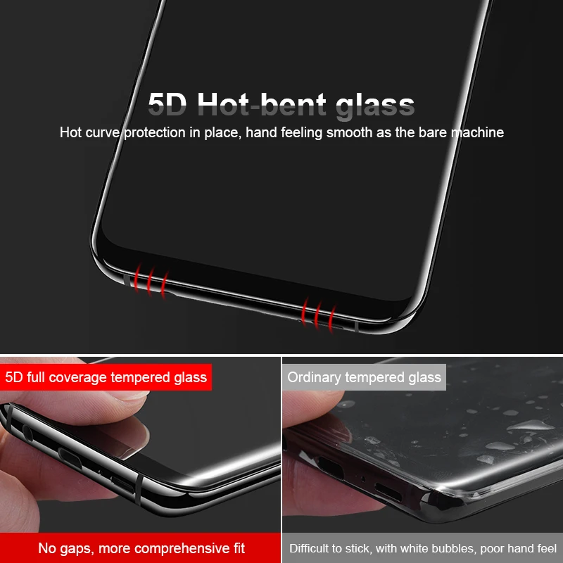 Защитное стекло RZP закаленное с полным покрытием для Samsung Galaxy S8 S9 S10 Plus Note 8 9