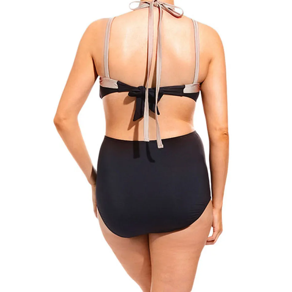 Plus-Size-Black-Bronze-Twisty-Bikini-LC41223-2