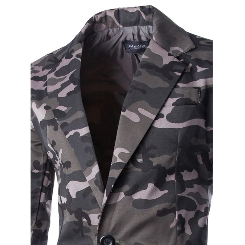 Мужские камуфляжные Блейзер сезон весна осень Slim Fit костюмы для мужчин