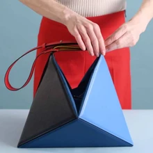 Однотонные складывающиеся треугольные женские сумки, простые сумки через плечо из искусственной кожи для женщин, женская сумка-мессенджер из искусственной кожи