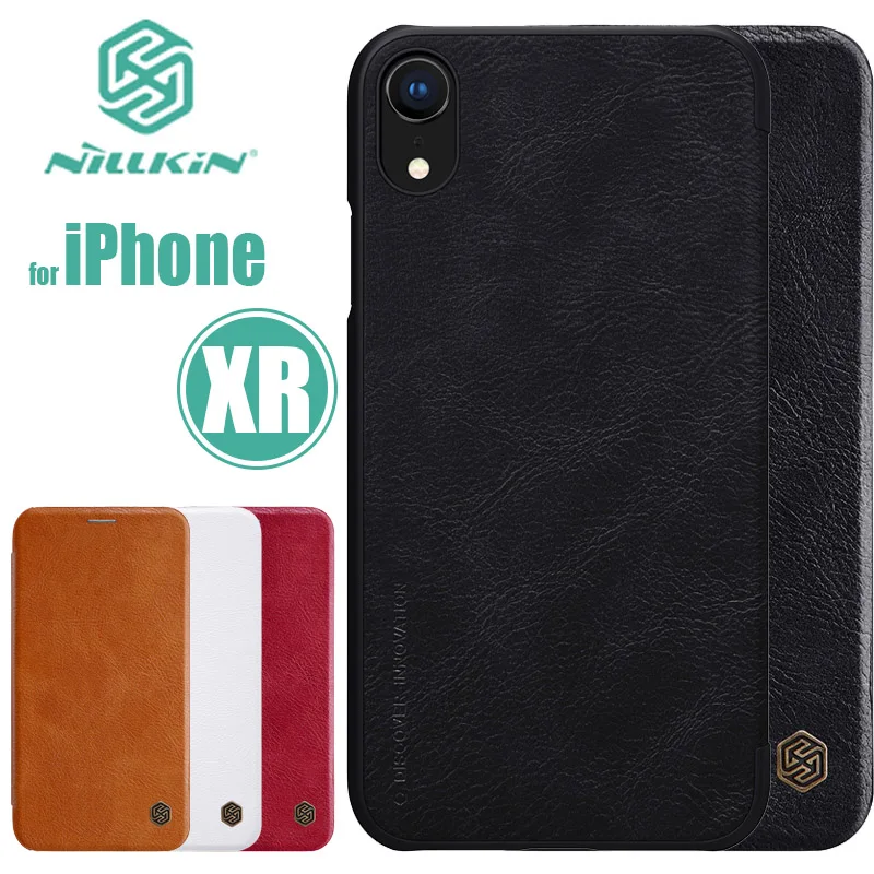 For iphone XR Nillkin vintage Qin flip cover PU Leather Case PC plastic back case mobile case cover For iphone XR Leather Case