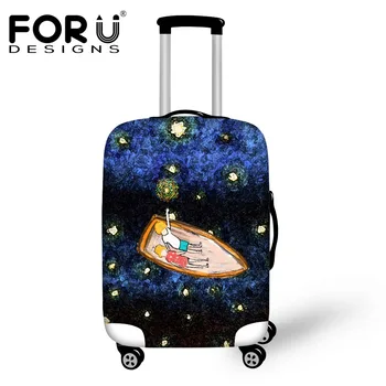 

FORUDESIGNS Waterproof Spandex Pretty Night Printing Travel Luggage Cover Elastic 18-30inch Anti-dust Suitcase Cover with Zipper