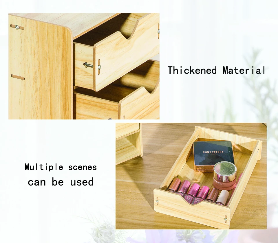 HECARE Настольный деревянный ящик Органайзер для домашнего офиса двухслойный ящик для хранения мелочей с ящики деревянные ящики-Органайзер