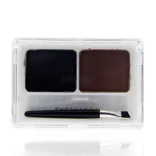 Amazing 2 Colors Eye Brow Powder Palette Shading Brush Makeup Eyebrow Cosmetic Kit TF
