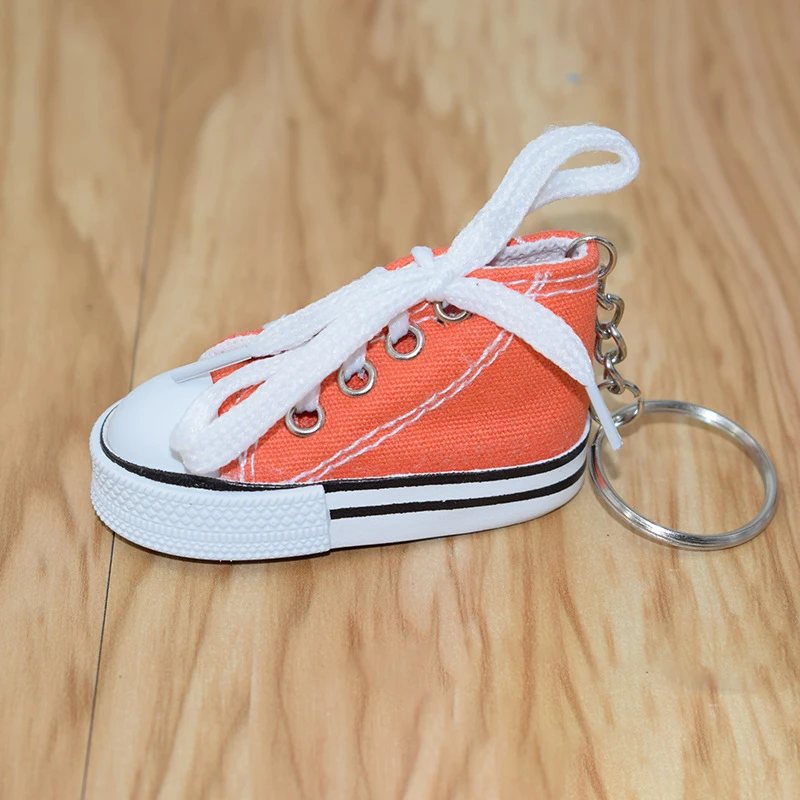 1 шт. мини парусиновая обувь тапки брелок для ключей «теннис» креативный брелок цепь моделирование спортивная обувь Забавный брелок кулон подарок - Цвет: Orange