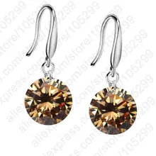 JEXXI Big Promotions Nice 925 Sterling Silver 10mm AAAA Crystal Shiny Woman Girl Candy Hook Dangle