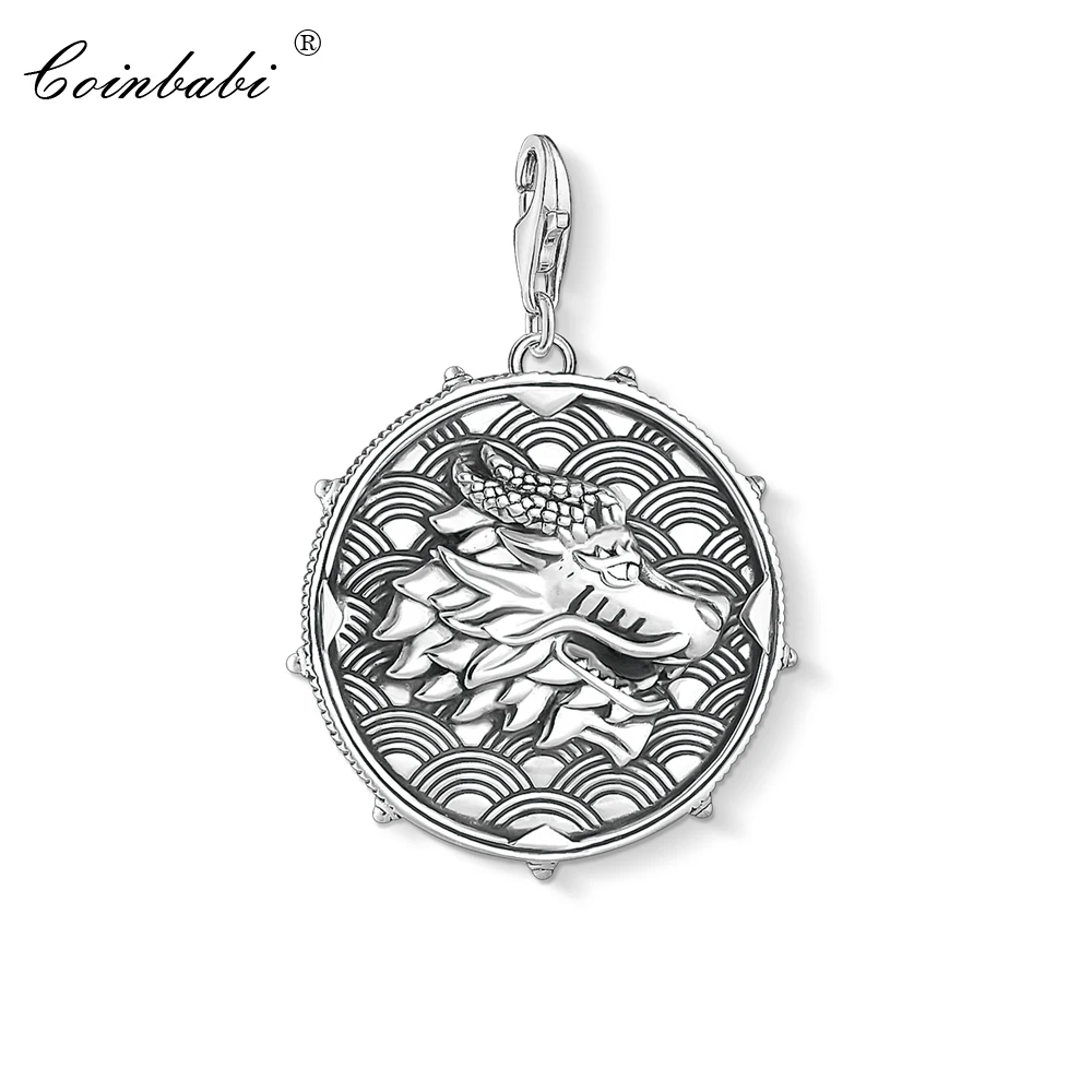 

Charm Pendant Disc Dragon & Tiger,2019 Fashion Jewelry Punk Authentic 925 Sterling Silver Ts Gift For Women Men Fit Bracelet