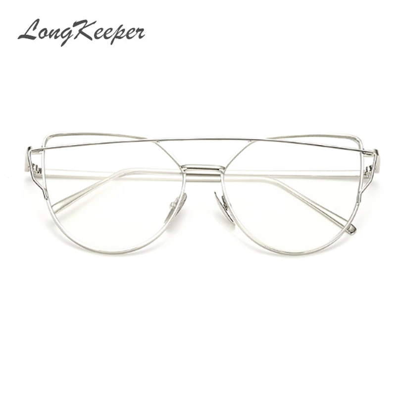 Longkeader Модные прозрачные линзы оправа для очков в стиле кошачьи глаза женские золотые очки оправа мужские очки Оптическая оправа Очки для чтения женские