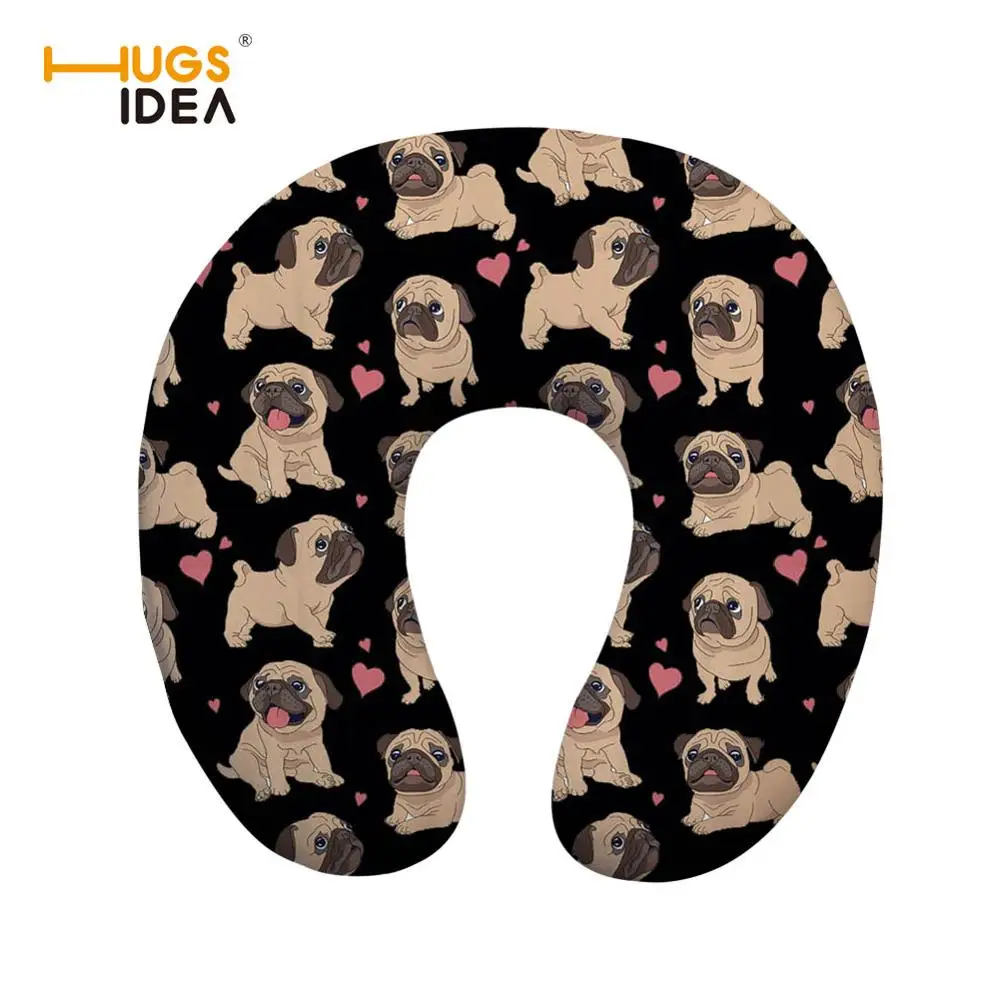 

HUGSIDEA Travel U Shape Neck Pillow Memory Foam Soft U Shaped Cute Puppy Dog Print Car Airplane Head Rest Support Pad