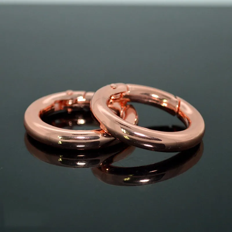 5 шт./лот, размер 25 мм, 28 мм, розовое золото/бронза, брелки с пружинной пряжкой(никогда не выцветают), разъемное кольцо для ключей для сумки