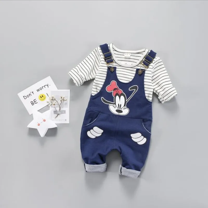

Retail Girls Summer Casual Clothing Sets Children Cartoon Mickey Minnie Pure Cotton T Shirt+ skirts 2pcs Kids Clothes