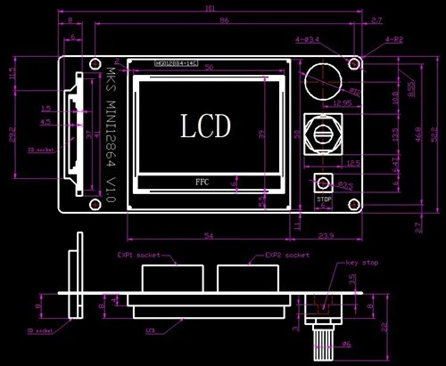 MKS MINI12864 ЖК RepRap скидка G ЖК жидкокристаллический экран Мини ЖК 12864 контроллер дисплея 3d принтер ЖК аксессуары