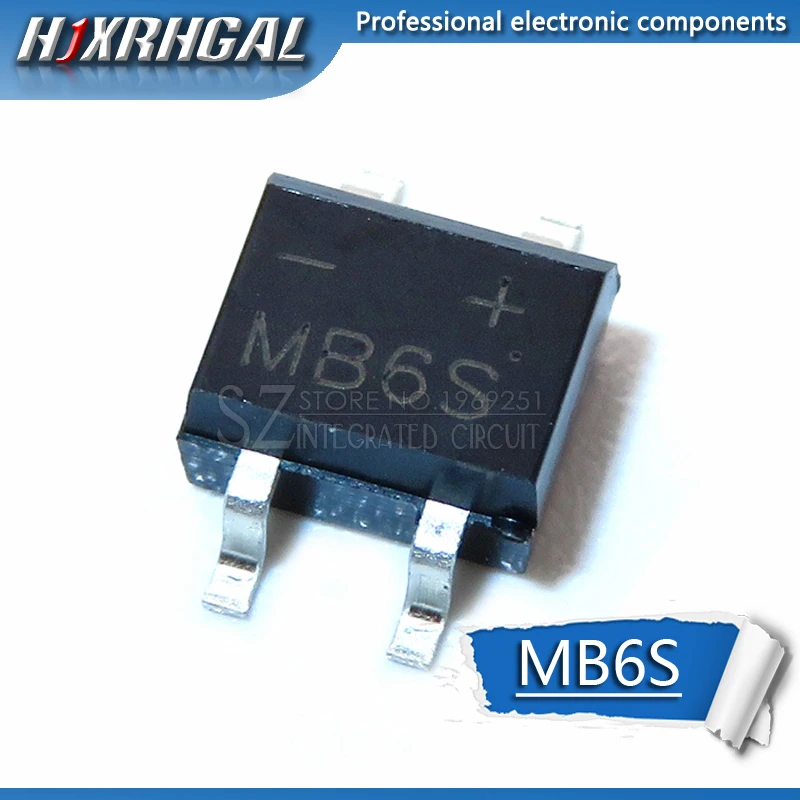 Миниатюрный Мостовой выпрямитель hjxrhgal MB6S MB6M MB10S MB10M MB6F 0.5A 600 В 20 шт.|Интегральные